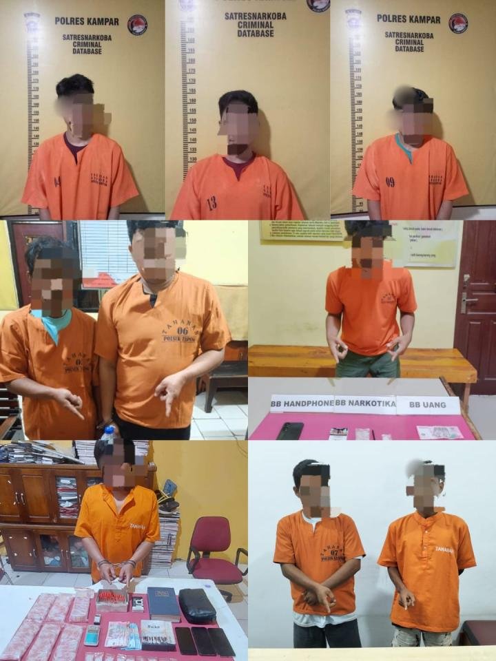 9 Orang Jaringan Narkoba Ditangkap, Kapolres Kampar : Siapapun yang Bermain Akan Kami Sikat Habis