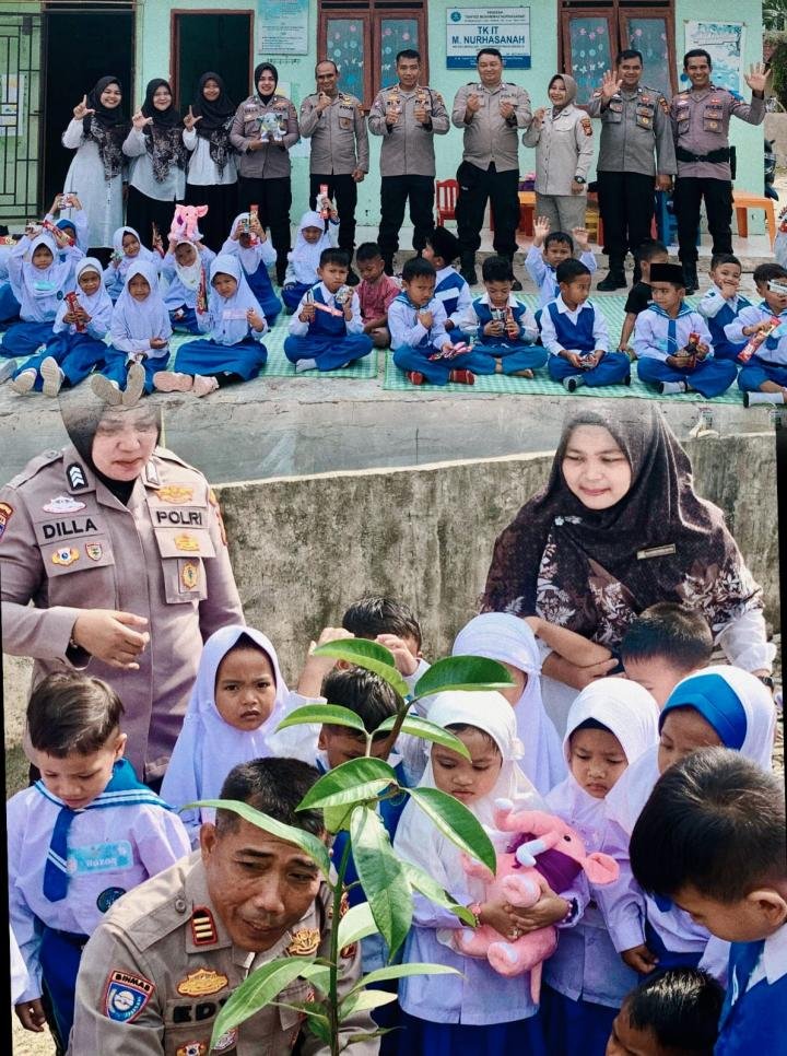 Polres Pelalawan Sosialisasikan Green Policing, Ajak Anak Usia Dini Cinta Lingkungan
