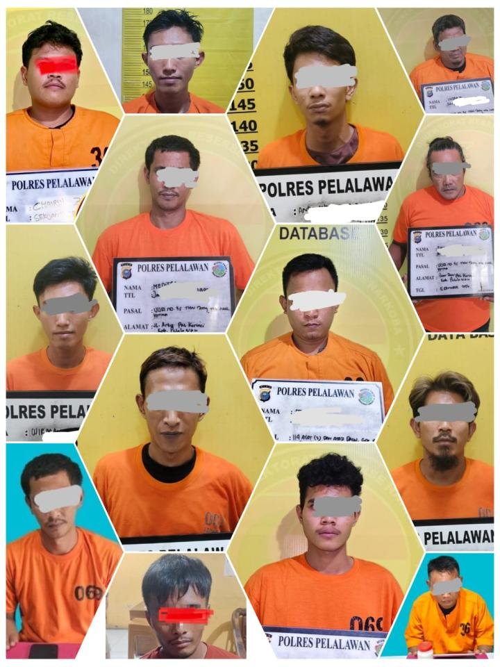 Komitmen Kapolres Pelalawan Berantas Narkoba,14 Tersangka Digulung dalam Sepekan
