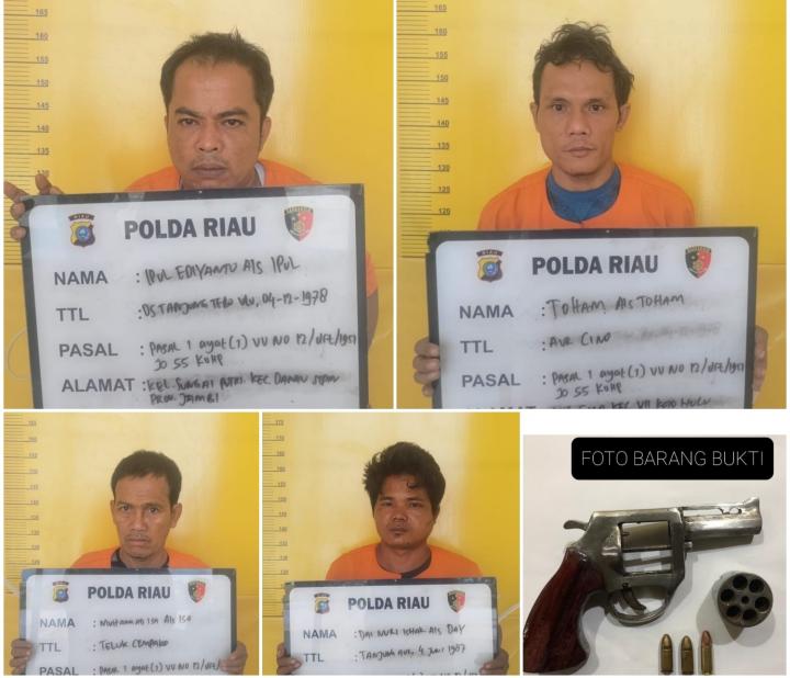 Empat Perampok Bersenpi Asal Jambi Gagal Merampok di Pekanbaru 
