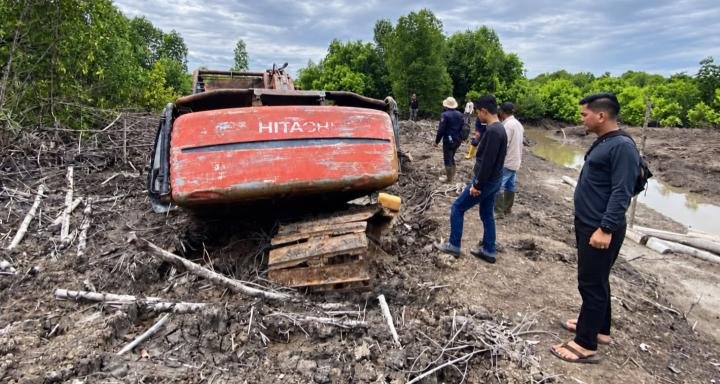 Polda Riau Amankan Terduga Perambah 111,77 Hektare Hutan Mangrove, Sita Ekskavator