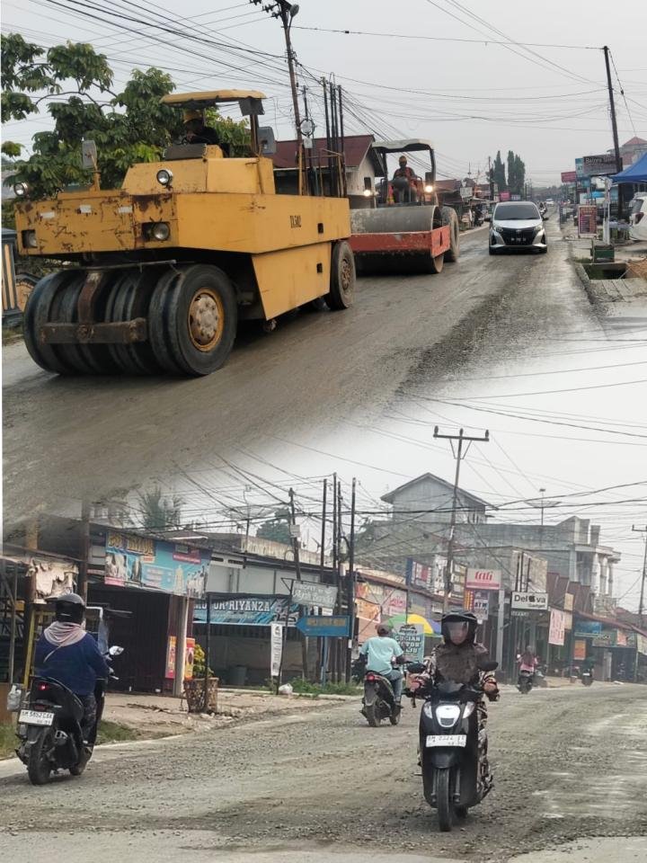 Jelang HUT ke-27 Pelalawan, Jalan Pemda Tak Kunjung Rampung Ditimbun, Warga Terpapar Debu