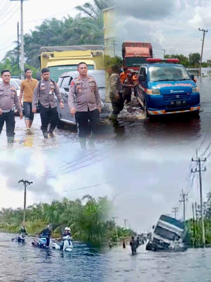 Nekat Terobos Banjir Sejumlah Kendaraan Mogok dan Terperosok