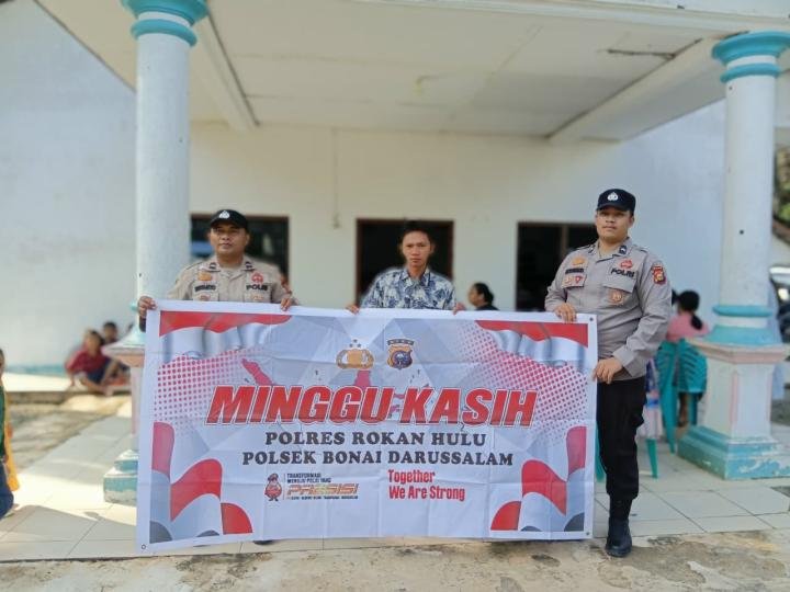 Melalui Program Minggu Kasih, Polsek Bonai Darussalam Amankan Ibadah di Gereja