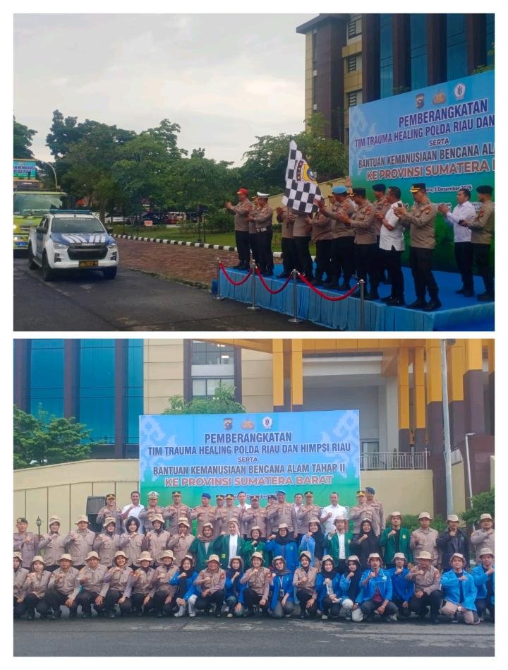 Polda Riau Kirim Bantuan Tahap II dan Tim Trauma Healing ke Sumbar, Libatkan Relawan Mahasiswa
