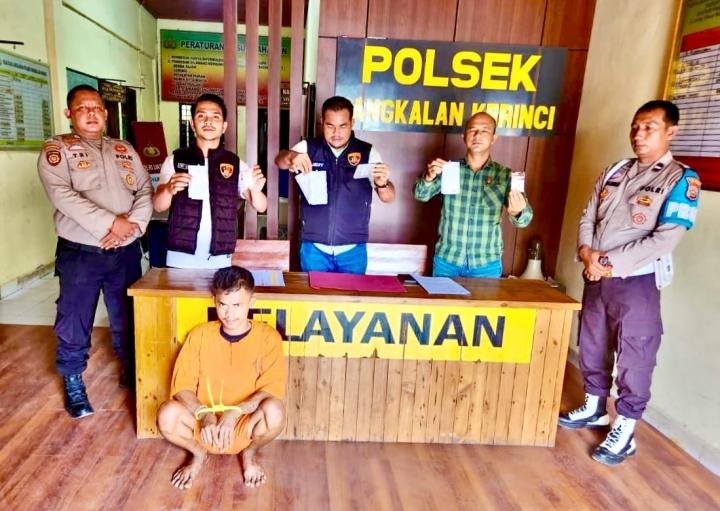 Polsek Pangkalan Kerinci Tangkap Residivis Edarkan Narkoba, 5 Paket Sabu Disita