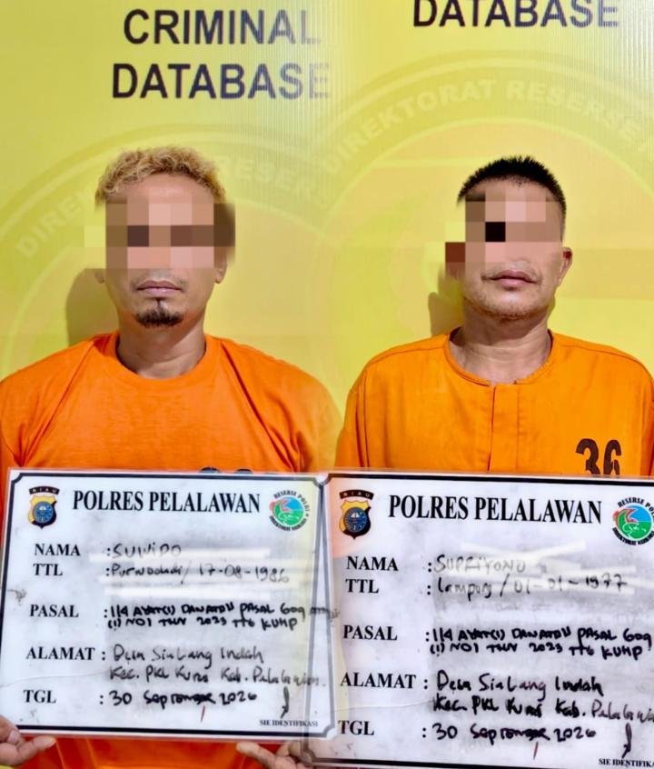 Disergap dalam Rumah, Polres Pelalawan Tangkap Dua Pemuda Simpan Sabu 