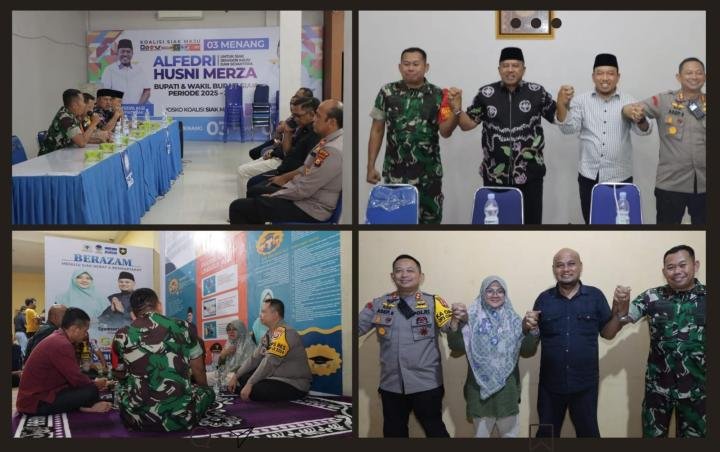 Pastikan Siak Kondusif, Kapolres Siak dan Dandim 0322 Siak Kunjungi Ketiga Paslon Pasca Pencoblosan 