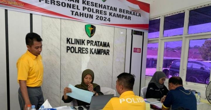 Pastikan Kesehatan Anggota, Biddokkes Polda Riau Lakukan Pemeriksaan Personel Polres Kampar