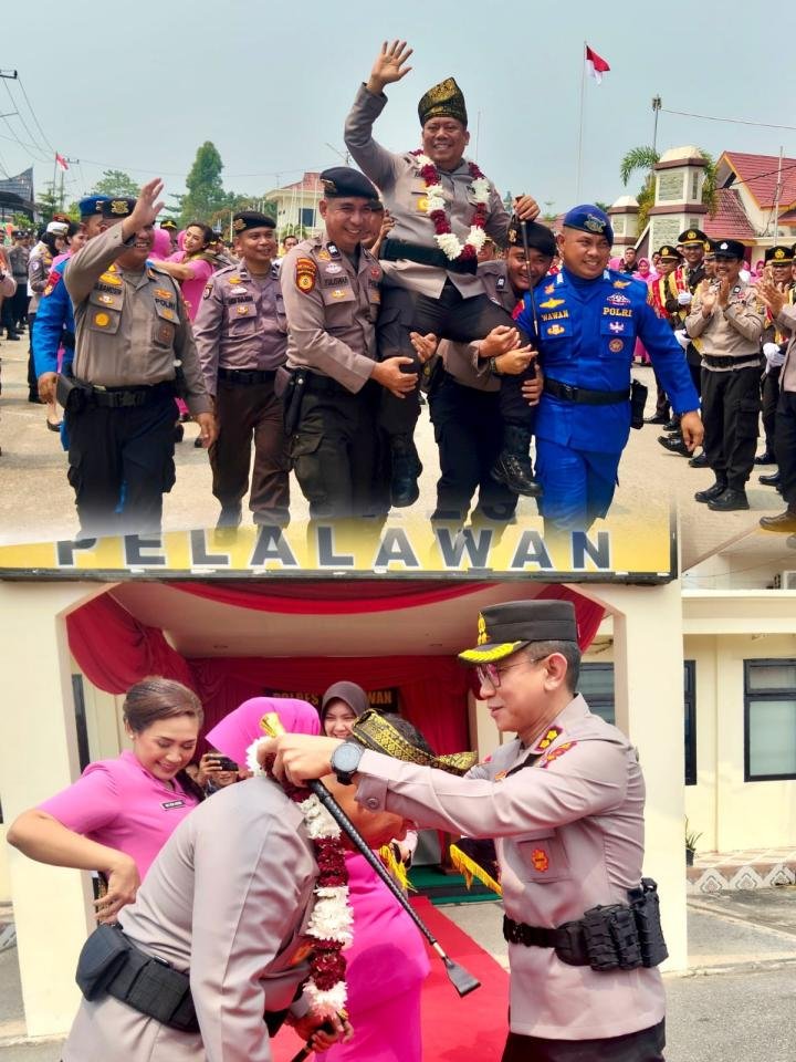 Pimpinan Polres Pelalawan Bergulir, AKBP John Dilepas dengan Burung, AKBP Ahmad Disambut Pedang