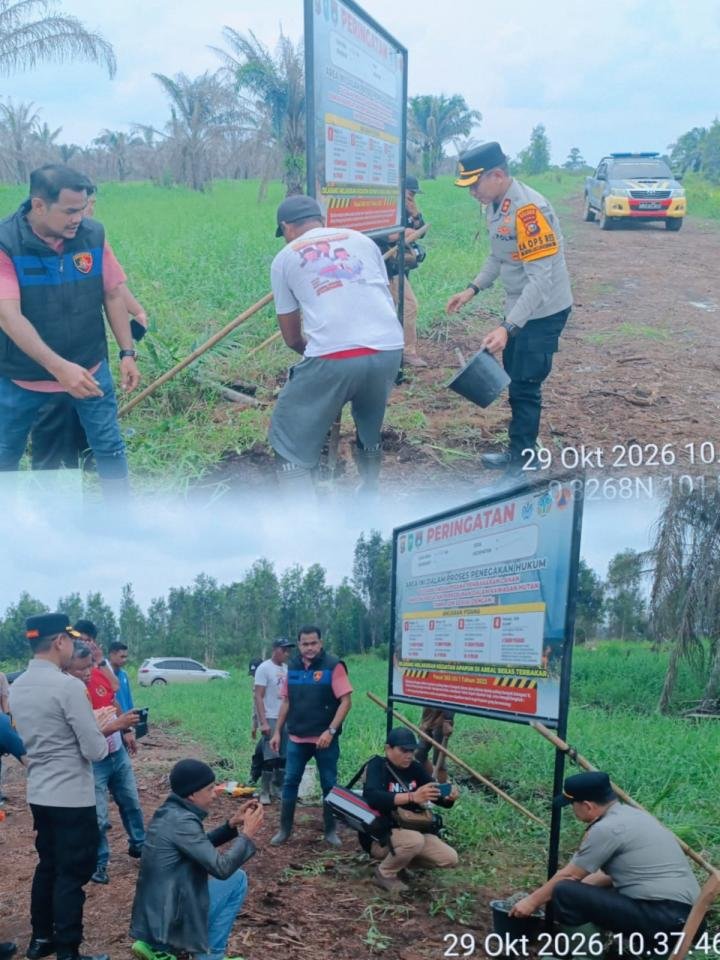 Kapolres Pelalawan Pasang Plang Karhutla, Nekat Garap Lahan Penjara 2,6 Tahun!