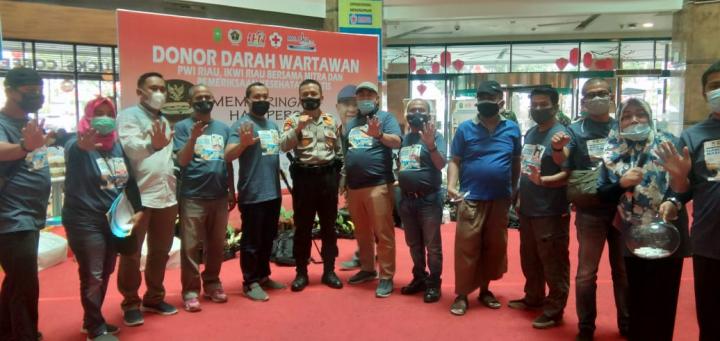Lampaui Target, PWI Riau Berhasil Kumpulkan 96 Kantong Darah
