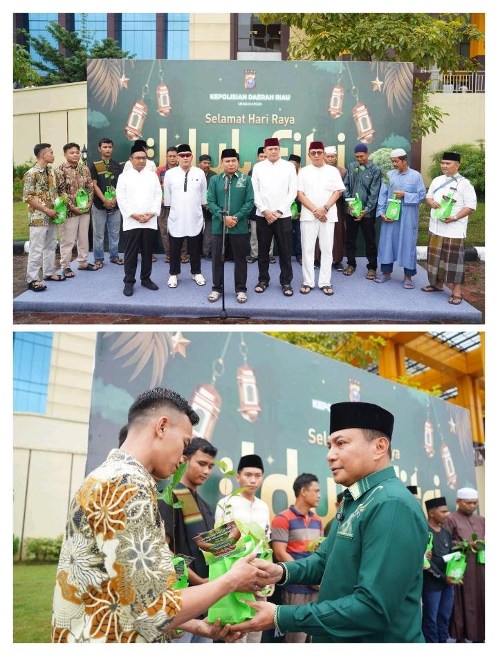 Bagikan Bibit Pohon di Silaturahmi Idulfitri 1447 H, Kapolda Riau: Amal Ekologis