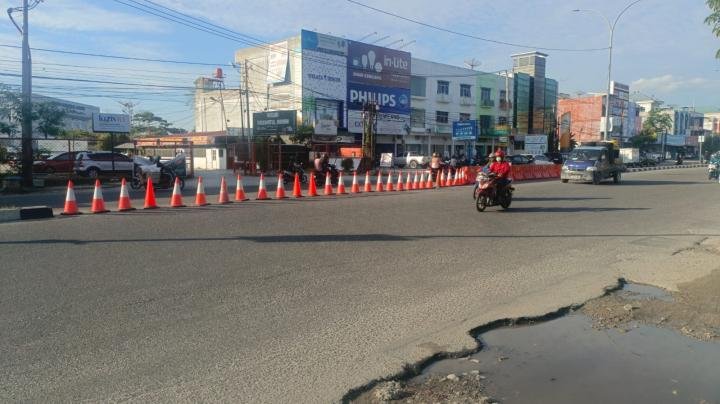 Urai Kemacetan, U-Turn Depan Masjid Raudhatul Jannah Tuanku Tambusai Ditutup