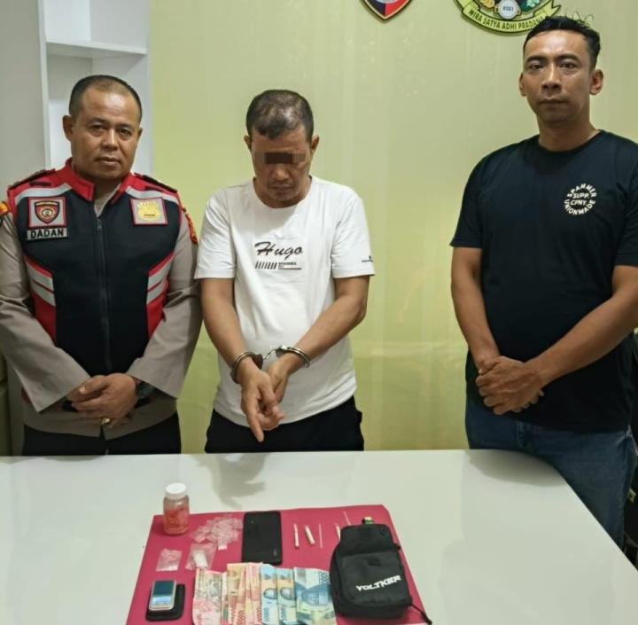 Pria Terduga Bandar Sabu Ditangkap Polsek Kunto Darussalam