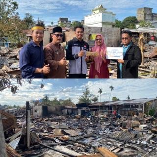 IPPMR Pekanbaru Salurkan Bantuan Rp12,8 Juta untuk Korban Kebakaran 32 Rumah di Pulau Kijang