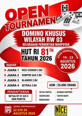 Puluhan Tim Turnamen Domino Perum Kartama Raya Siap Adu Strategi, Malam Besok Dimulai