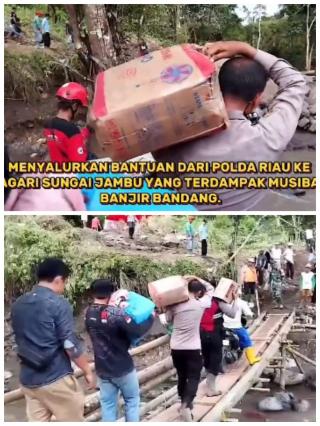 Bantuan Polda Riau untuk Korban Galodo Sumbar, Kapolres: Terima Kasih Irjen M Iqbal & Jajaran