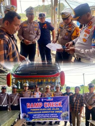 Hari Keempat Operasi Zebra LK 2025, Satlantas Polres Pelalawan Lakukan Ramp Check Bus AKAP