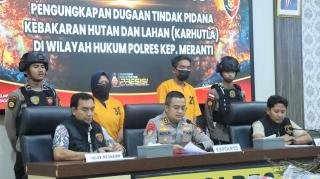 1,5 Hektare Lahan Terbakar, Warga Tanjung Medang dan Tenan Ditangkap Polres Kepulauan Meranti