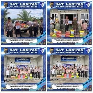 Ke Panti Asuhan, Kasat Lantas Polres Inhil Bersama Para Kadis Berikan Sembako dan Santunan