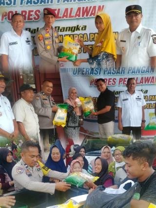Polres Pelalawan Gelar Serentak 4 Titik Pasar Murah, 5 Ton Beras Ludes 