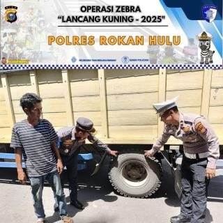 Operasi Zebra LK 2025, Satlantas Polres Rohul Lakukan Ramp Check Angkutan Umum dan Barang 
