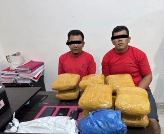 Bawa Ganja 10,3 Kg, Dua Pemuda Ditangkap Satresnarkoba Polres Rohul