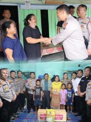 Kapolres Pelalawan Bagikan Kado Nataru Kepada Masyarakat Kurang Mampu dan Berkebutuhan Khusus