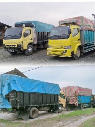 Dua Truk Bermuatan Kayu Log Diamankan Polsek Bunut, Sopir Kabur Diburu