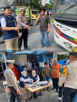 30 Sopir Terjaring Operasi Zebra Lancang Kuning 2025 Polres Pelalawan Dites Urine, Ini Hasilnya