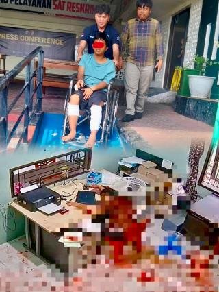 Kasir PT MPT Dihujani Tikaman, Pelaku Didor Kedua Kakinya