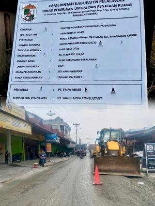 Rehabilitasi Jalan Pemda Habiskan Anggaran Rp9,45 M, Drainase Tersumbat Dibiarkan 