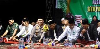 Kapolres Rohul Apresiasi Gebyar Selawat dan Ngaji Kebangsaan di Ponpes Aswaja Nurul Jadid