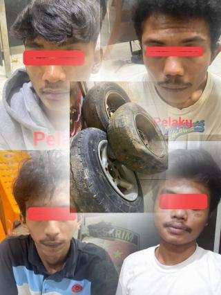 Polres Pelalawan Ringkus Komplotan Pencuri Ban Mobil