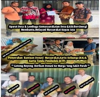 Berikan Donasi ke Pasien Infeksi Paru, Pemdes Kepau Jaya Ingatkan Warga Pentingnya KTP Kampar