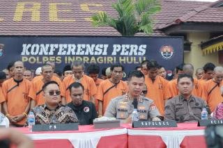 Polres Inhu Bekuk 63 Tersangka Narkoba, Lima di Antaranya Residivis