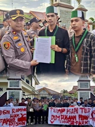 HMI Geruduk Polres Pelalawan, Desak Usut Tuntas Korupsi Dana Baznas Pembangunan ZPark