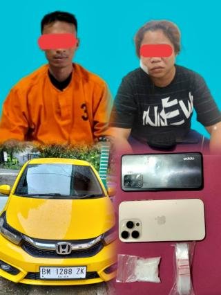 Mengemudikan Mobil Buang Sabu saat Dikejar, Suami Istri Diringkus Polres Pelalawan