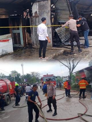 Enam Kios di Samping Tembok PT RAPP Ludes Terbakar