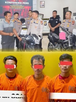 Polsek Ukui Ringkus Tiga Pelaku Curanmor, Empat Motor Diamankan