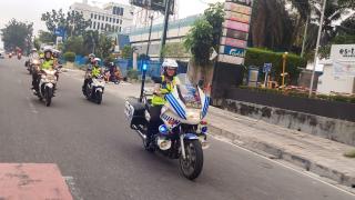Srikandi Polwan Satlantas Polresta Gelar Patroli Selama Ramadhan