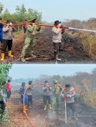 Kapolres Pelalawan Turun ke Rantau Baru untuk Pastikan Api Karhutla Berhasil Dijinakkan