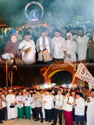 Lautan Manusia Sambut Tahun Baru Islam Bersama UAS, Kapolres Pelalawan Pimpin Pengamanan