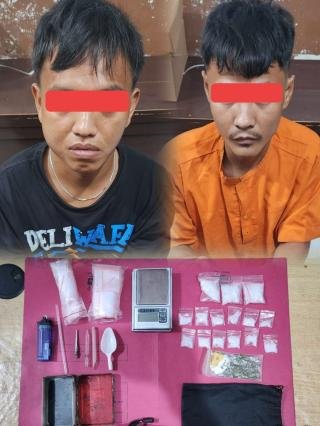 Polsek Ukui Ringkus Dua Pengedar Narkoba, Sita Sabu dan Ganja 