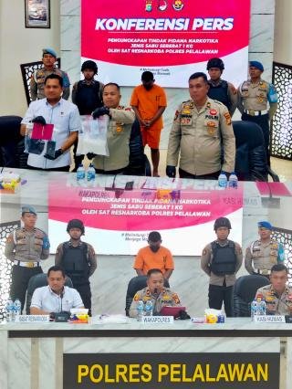 Selamatkan Seribu Jiwa, Polres Pelalawan Tangkap Pemasok 1 Kg Sabu