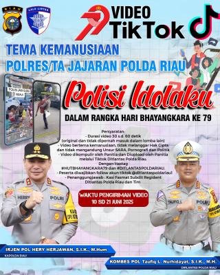 Buruan Daftar! Polda Riau Gelar Lomba Video TikTok Bertema Kemanusiaan