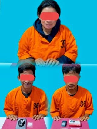 Polisi Gulung Ibu Muda Bersama Dua Pria Jaringan Pengedar Sabu di Bandar Sei Kijang