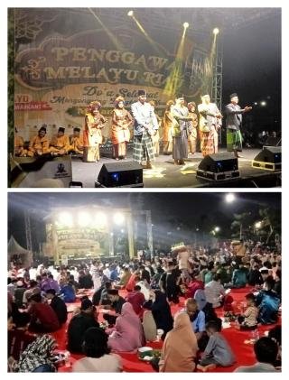 Ribuan Masyarakat Antusias Ikuti Doa Bersama dan Makan Berhidang depan Masjid Agung An-Nur