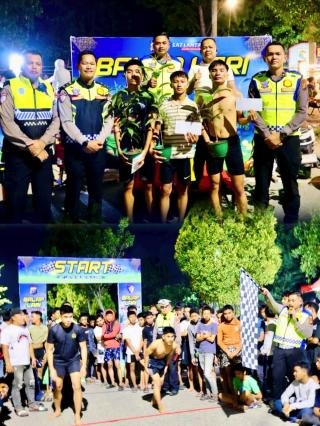 Puluhan Remaja Meriahkan Balap Lari Green Policing Polres Pelalawam, Cegah Bali